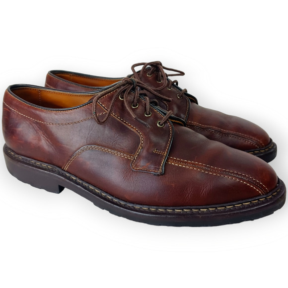 Allen Edmonds SZ 9.5 Mapleton Brown Lace Up Bicycle-Derby Style 7954 - Picture 1 of 10